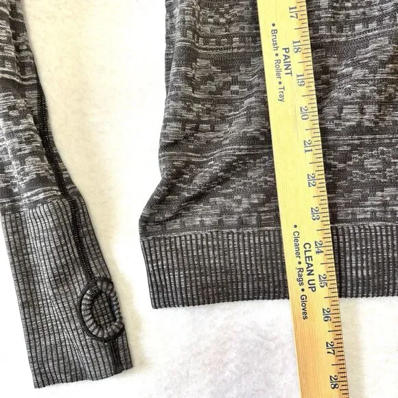 Lululemon Rest Less Pullover Top Heathered Black Colorway Thumb Holes - Picture 6 of 7